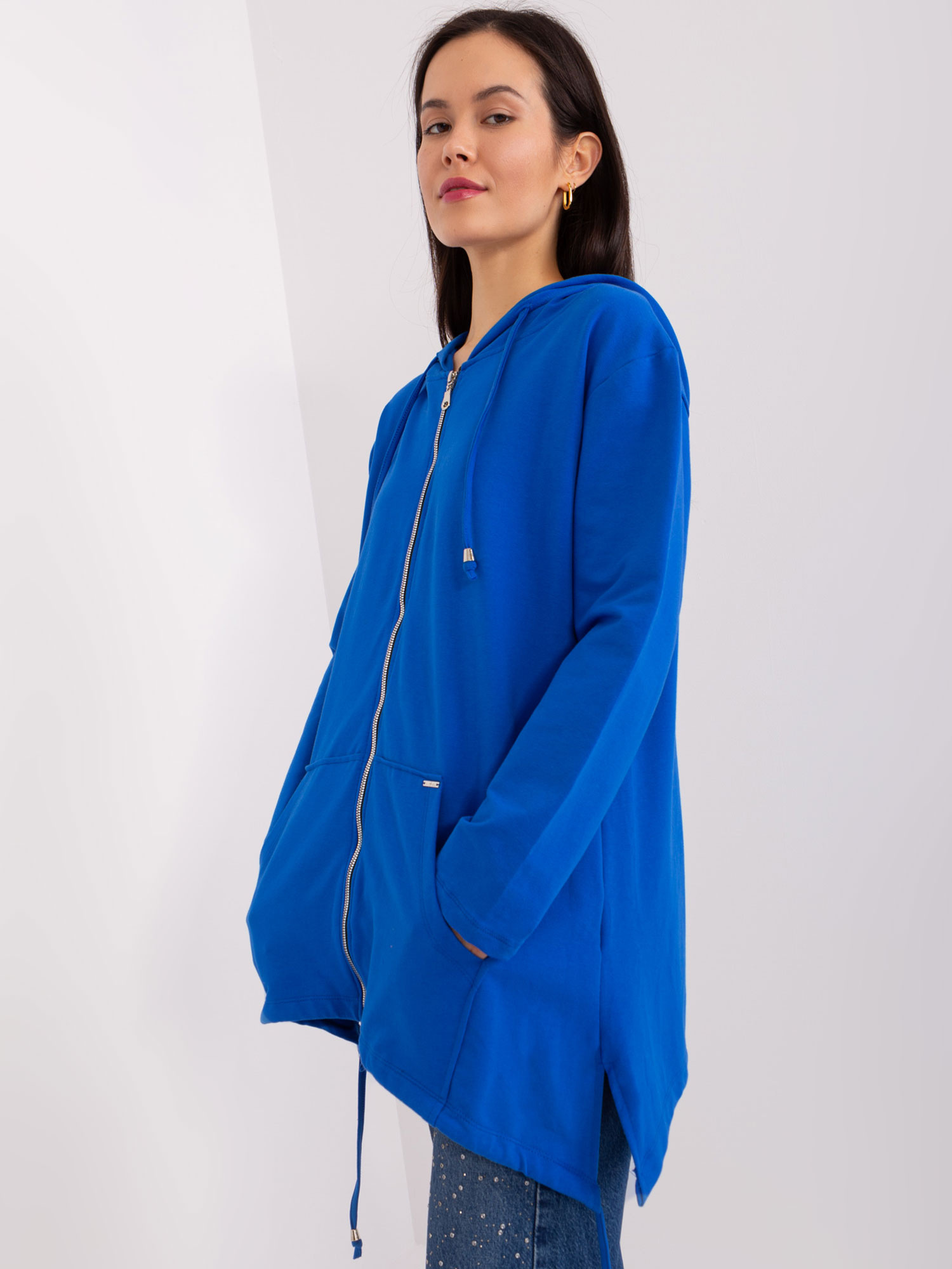 Hurt Ciemnoniebieska rozpinana bluza z kapturem 