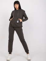 Khaki dwuczęściowy komplet dresowy z bawełny Mariami