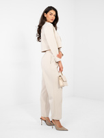 Beżowy komplet z miękkiego materiału RUE PARIS 