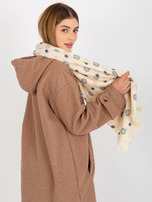 Online wholesale Ecru women's scarf with prints.