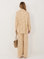 Beżowy letni komplet z wypukłym wzorem RUE PARIS 