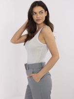 Szary damski top z okrągłym dekoltem 