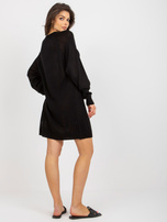 Hurt Czarna letnia sukienka dzianinowa o kroju oversize