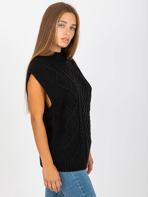 Hurt Czarna kamizelka dzianinowa z warkoczami SUBLEVEL