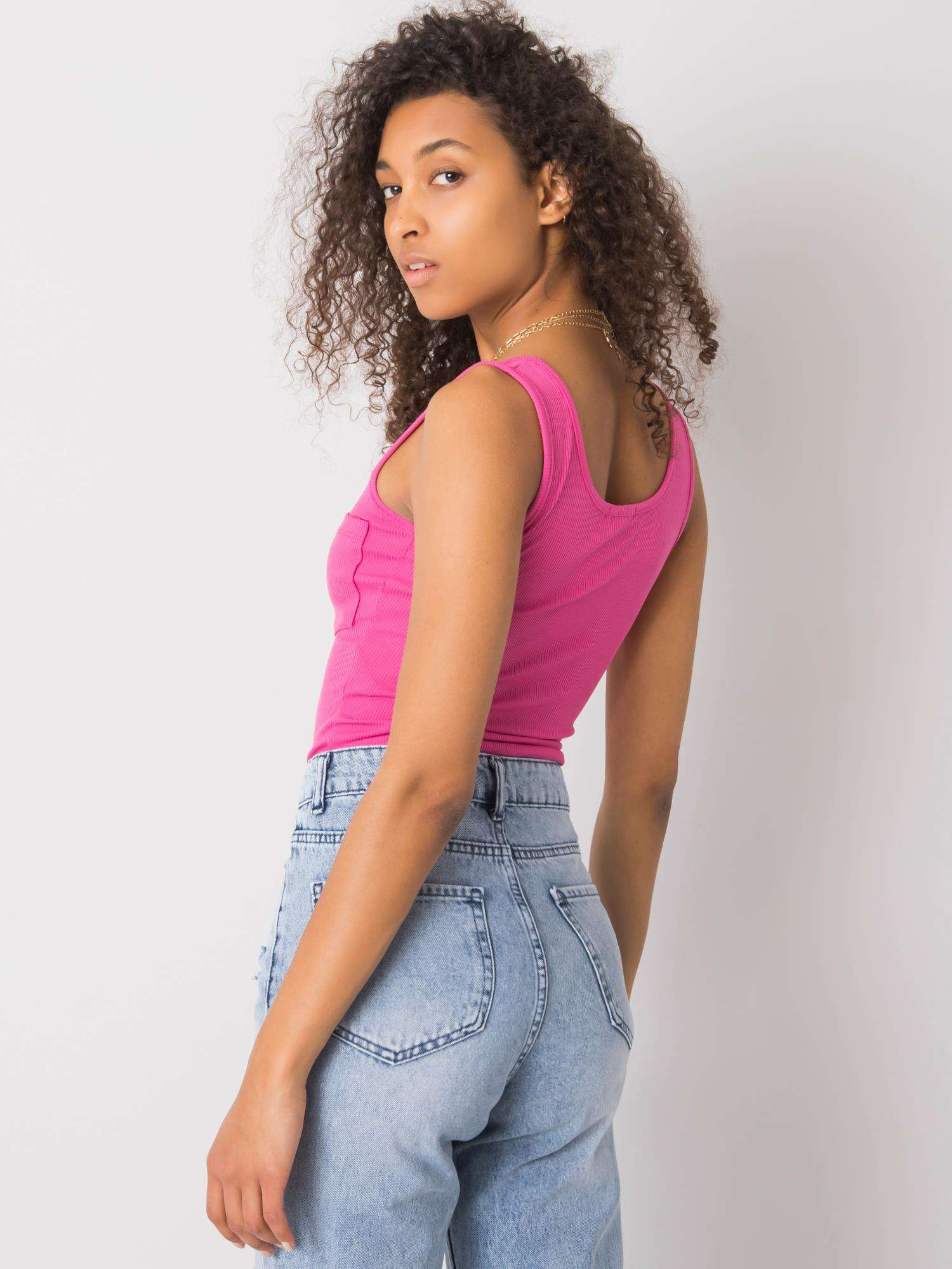 Rosa Top mit Taschen Rosalind.