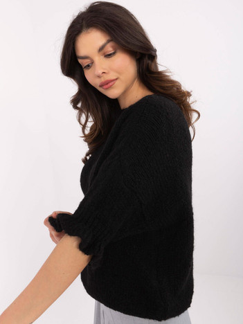 Hurt schwarzer Damen Oversize-Pullover mit Rippstrick.