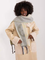 Hurtownia Jasnozielony długi szal z frędzlami 