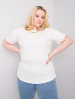 Ecru bluzka plus size prążkowana Stella