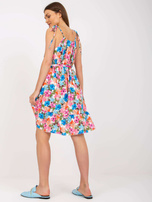 Sukienka w kolorowe kwiaty z falbaną RUE PARIS 