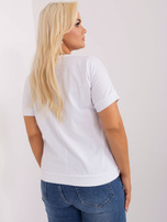 Hurt Biała damska bluzka plus size na co dzień  