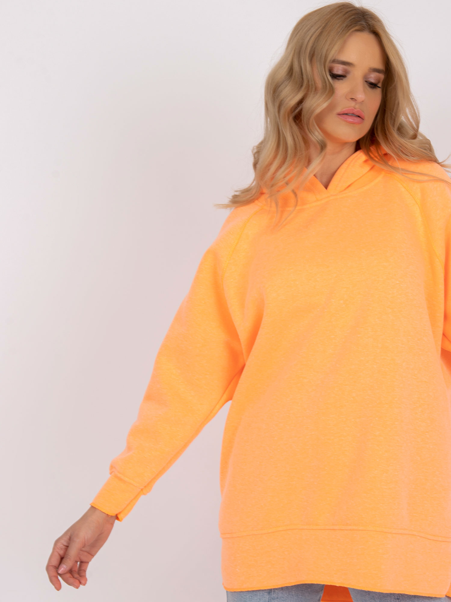Pomarańczowa dresowa bluza basic z kapturem Canberra
