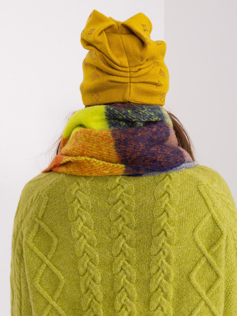 Hurt Oliwkowa czapka zimowa z kaszmirem