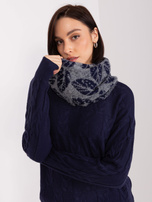 Hurt Szaro-granatowy damski komin we wzory