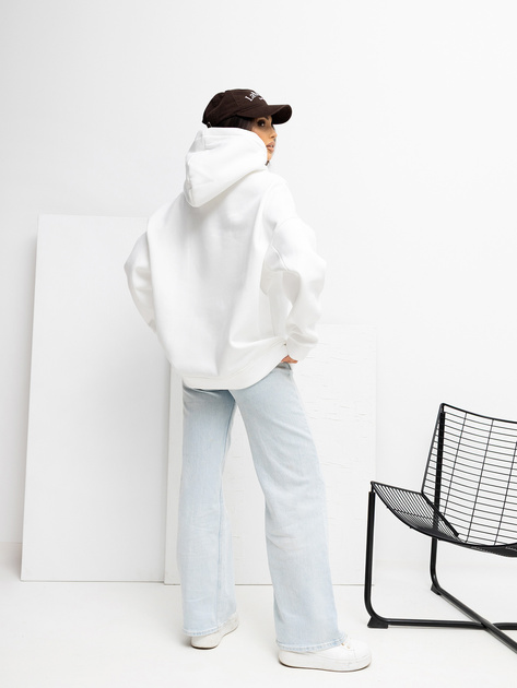 Ecru bluza z kontrastowym napisem RUE PARIS