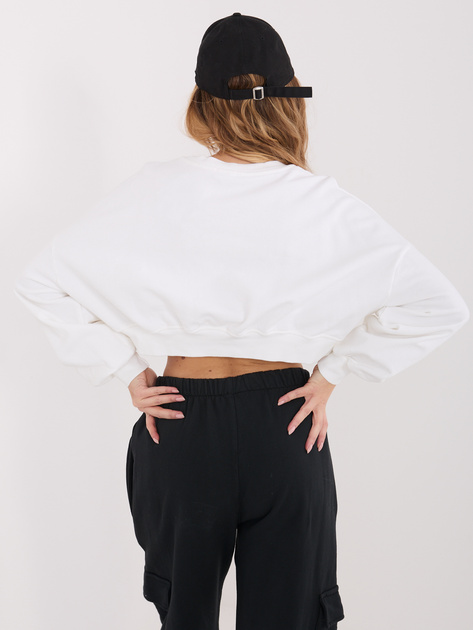 Ecru krótka bluza oversize z bawełny