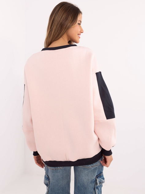 Hurt Jasnoróżowa bluza bez kaptura z ociepleniem