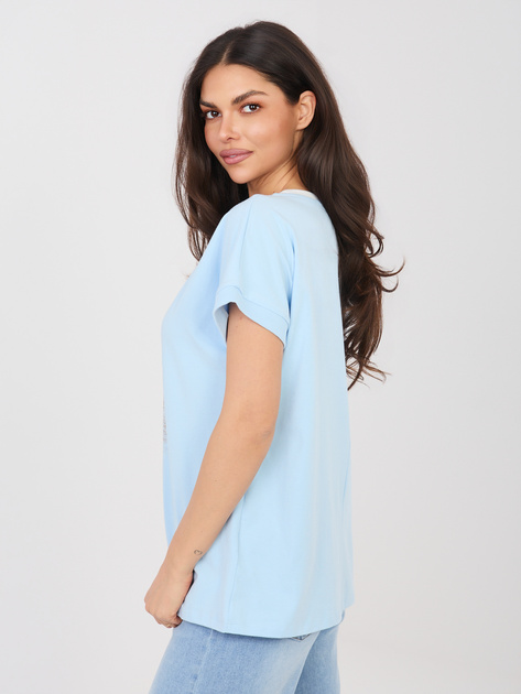 Pastelowa niebieska bluzka oversize z napisem