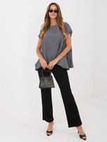 Granatowa letnia bluzka w kratkę