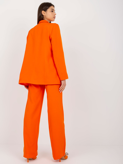 Hurt Pomarańczowa oversize marynarka z naszywkami