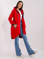 Hurt Czerwona długa bluza rozpinana z suwakiem 