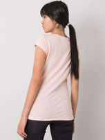 Jasnoróżowy t-shirt z aplikacją Haley