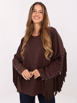 Czekoladowa bluza oversize bez kaptura