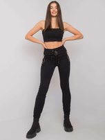 Czarne spodnie dresowe z kieszeniami Shadia