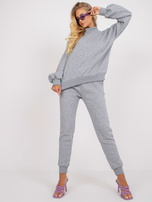 Szary melanżowy komplet dresowy ze stójką