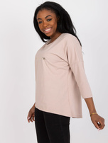 Jasnobeżowa bluzka na co dzień z bawełny