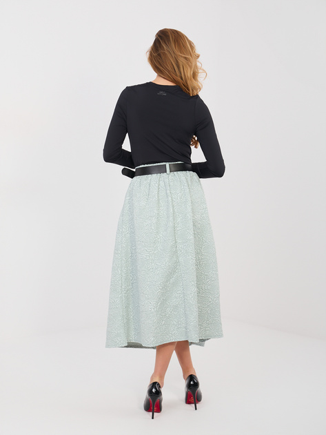 Miętowa midi spódnica z tłoczonej tkaniny RUE PARIS