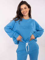 Hurt Niebieski komplet dresowy z bluzą bez kaptura