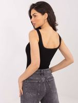 Czarny damski top z wszytym biustonoszem