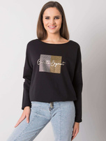 Czarna bluzka z dżetami Adele RUE PARIS