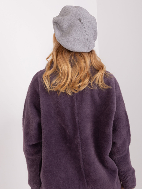 Hurtownia Szary beret damski dzianinowy