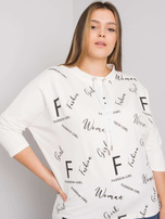 Ecru bluzka plus size z printami Mary