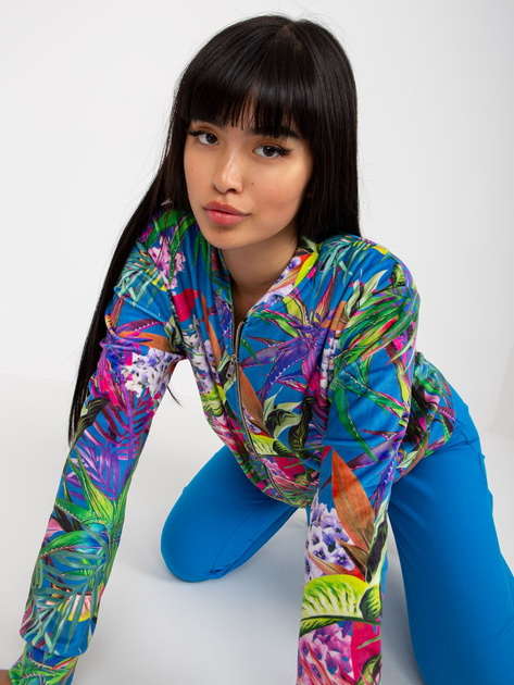 Hurt Niebiesko-fioletowa bluza bomberka z nadrukiem RUE PARIS