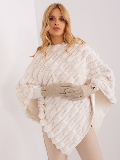 Hurt Beżowe dotykowe rękawiczki z wycięciem