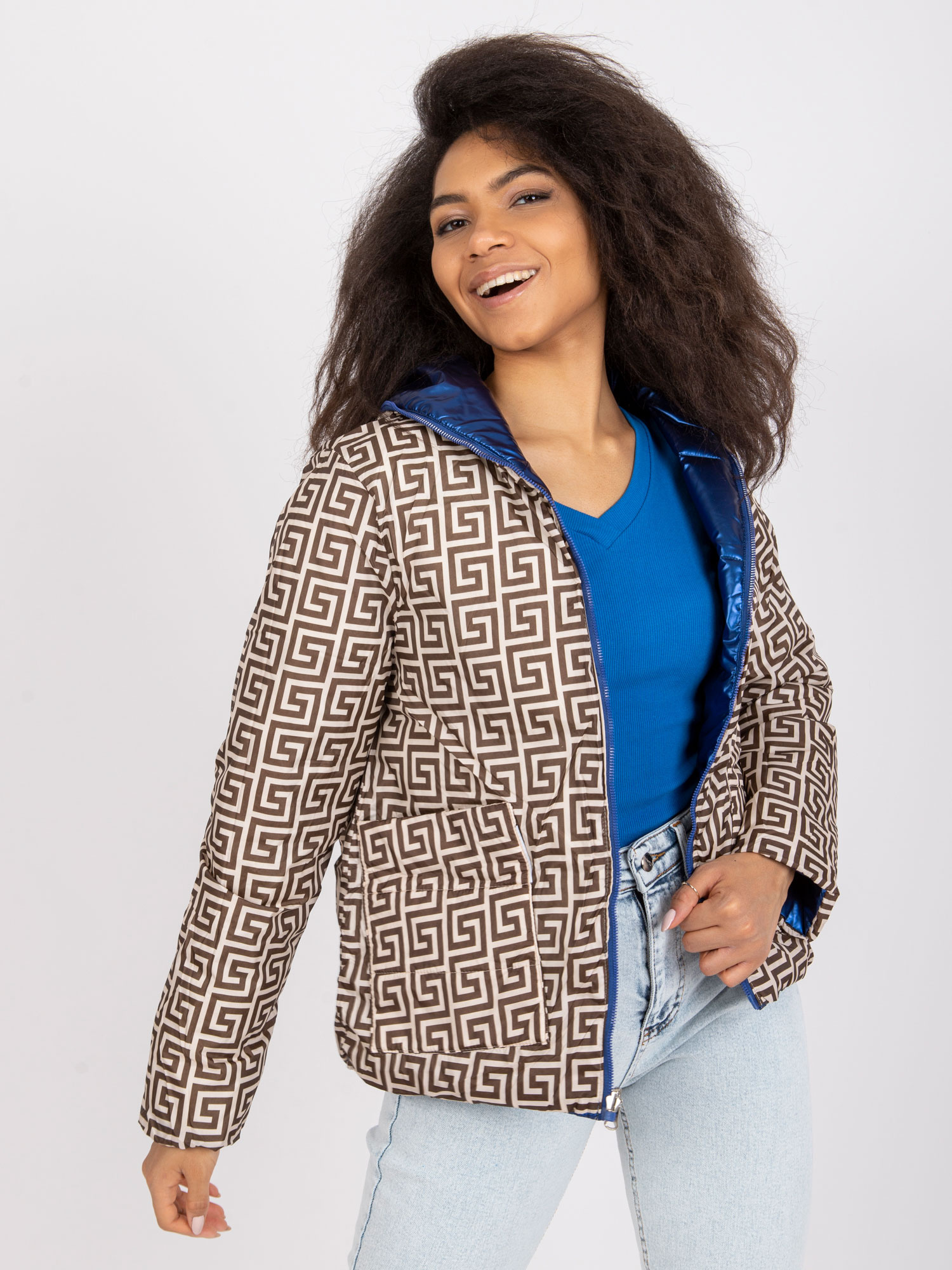 Blaue Wendjacke mit Kapuze Arta.