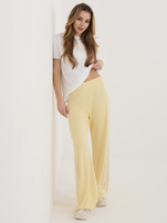Jasnożółte dresowe spodnie z wiskozą 