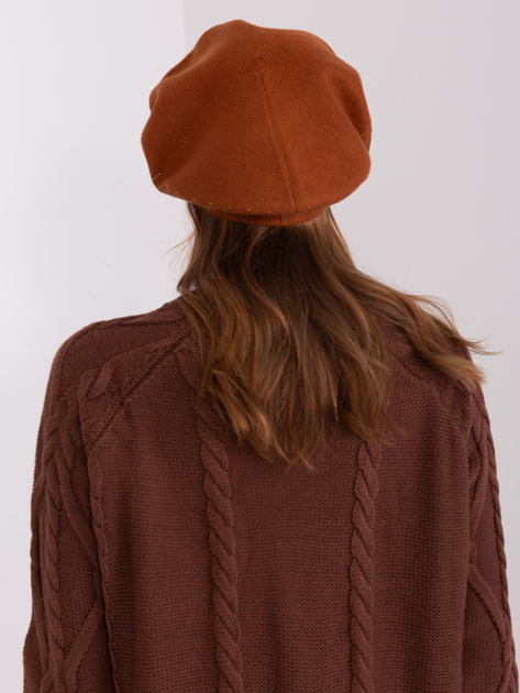 Hurt Jasnobrązowy dzianinowy beret