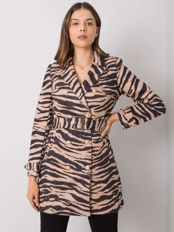 Beżowo-czarny płaszcz damski Missouri