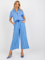 Hurt Niebieska rozpinana bluzka koszulowa w paski SUBLEVEL