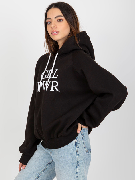 Hurt Czarna ocieplana bluza z kapturem i napisem Debby