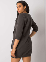 Ciemna khaki bawełniana sukienka plus size Karissa