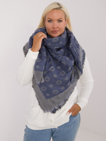 Hurtownia Niebiesko-szary ciepły szal damski z wełną