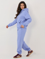 Fioletowy damski komplet ze spodniami typu jogger 