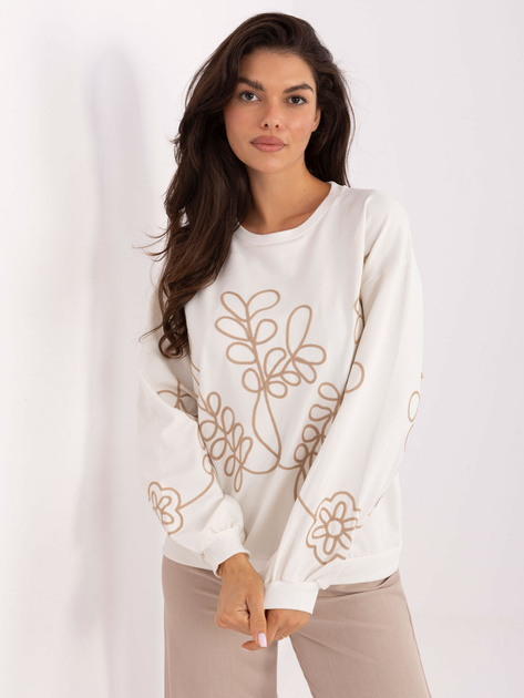 Ecru bawełniana bluza bez kaptura