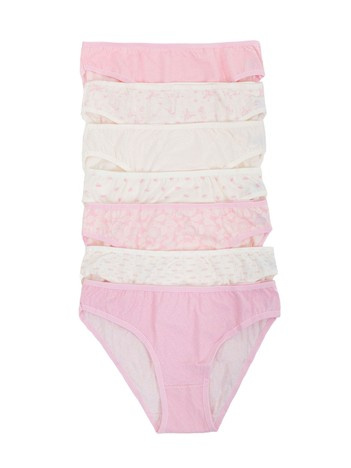 Hurt Ecru-różowe klasyczne majtki damskie 7-pak