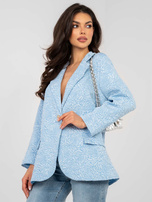 Jasnoniebieska marynarka z fakturowej tkaniny RUE PARIS 