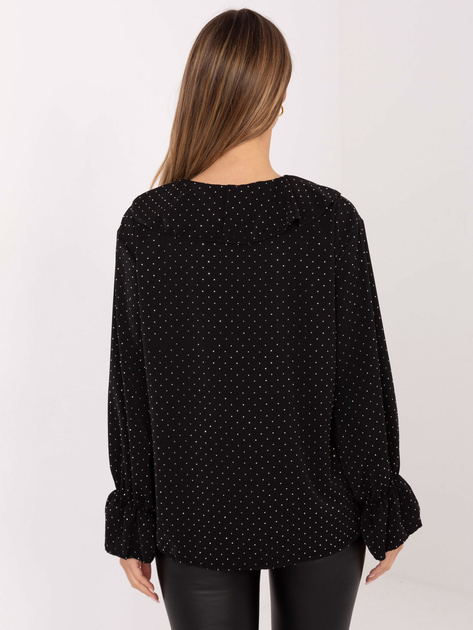 Czarna wizytowa bluzka z aplikacjami